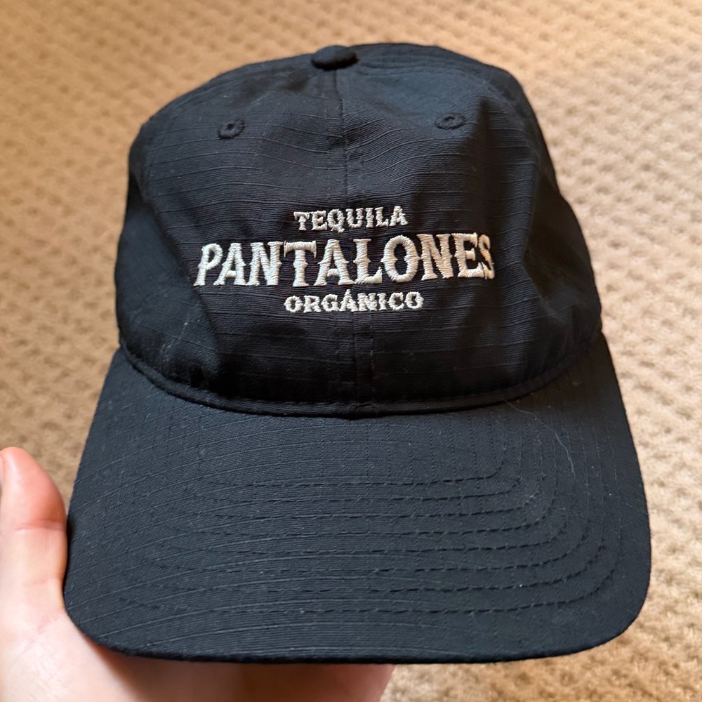 Pantalones Tequila Organico Black Strapback Hat Embroidered Logo Cap